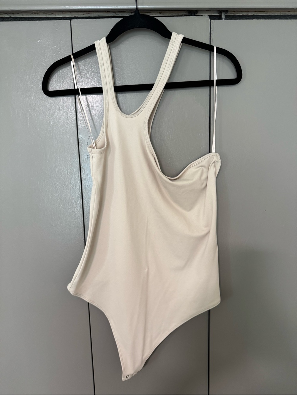 Abercrombie & Fitch Cream Asymmetric Bodysuit Tank